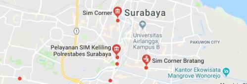 Peta dan Map SIM Keliling di Surabaya Jatim
