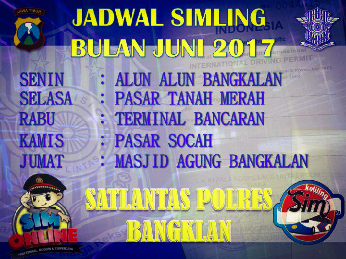 Jadwal SIMLING BANGKALAN (SIM Keliling Bangkalan)