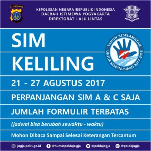 Jadwal SIM Keliling Yogyakarta Mei 2025