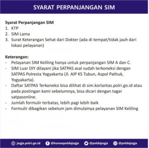 Syarat perpanjangan SIM DIY