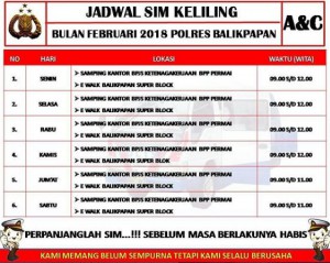 Jadwal SIM Keliling Balikpapan Juli 2025