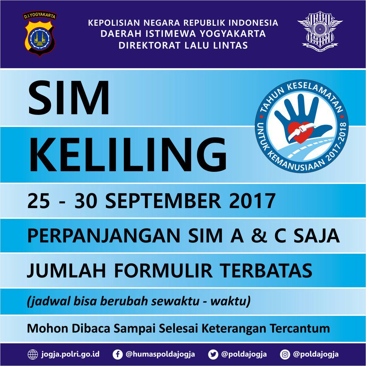 Jadwal SIM Keliling Yogyakarta 25-30 Januari 2022