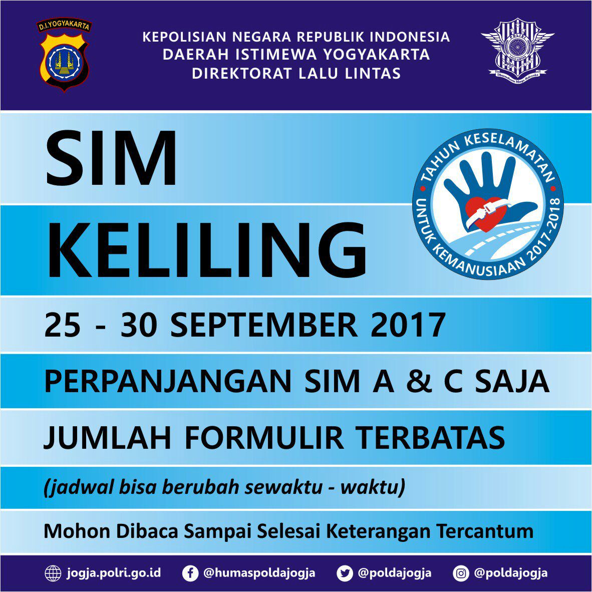 Jadwal SIM Keliling Yogyakarta 25-30 April 2024