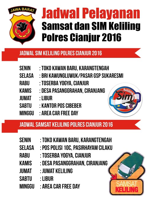 Jadwal SIM Keliling Cianjur Mei 2025
