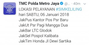 Jadwal SIM Keliling Jakarta Hari ini