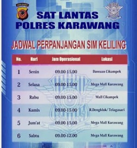 Jadwal SIM Keliling Karawang 2024