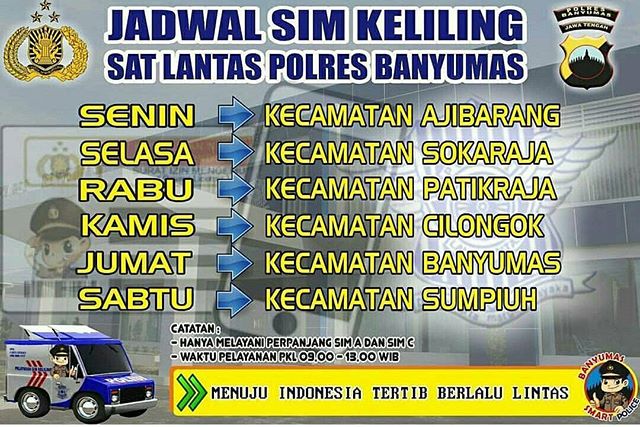 Jadwal SIM Keliling Banyumas Mei 2025