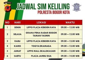 Jadwal SIM Keliling Kota Bogor Maret 2024