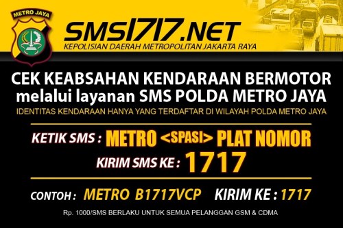 Cara cek plat nomor kendaraan via SMS