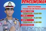 waktu pelayanan penerbitan SIM Polres Klaten