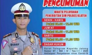 waktu pelayanan penerbitan SIM Polres Klaten