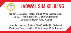 Jadwal SIM Keliling Tanjungpinang daerah kepulauan Riau