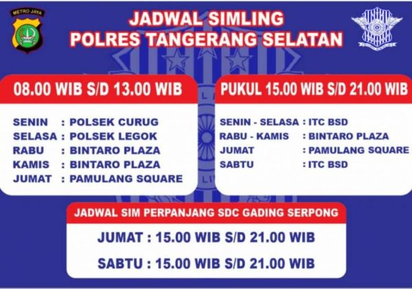 Jadwal Sim Keliling Tangsel Hari Ini Jadwal Sim Keliling