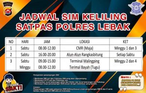 Jadwal SIM Keliling Satpas Polres Lembak Rejang Lebong Terbaru