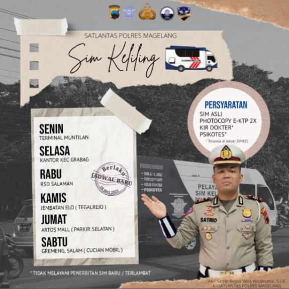 Jadwal SIM Keliling Satlantas Polres Magelang