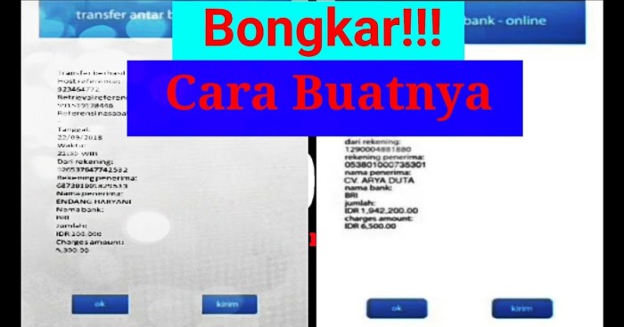 Cara membuat bukti transfer palsu