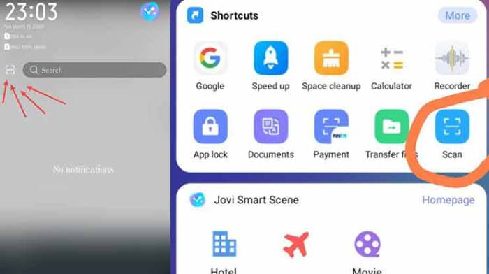 Cara scan di hp vivo
