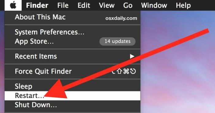 Cara restart macbook macbook