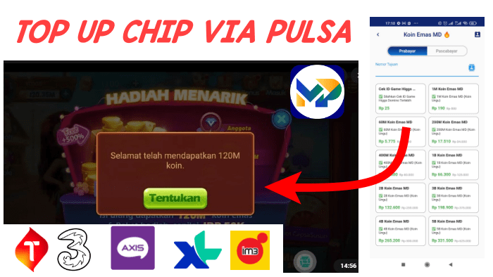 Top up higgs domino pulsa axis
