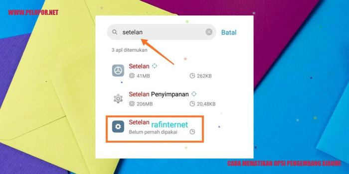 Cara mematikan opsi pengembang xiaomi