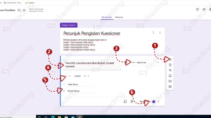Cara membuat skala linier google form