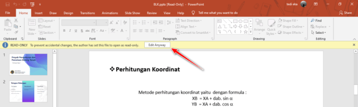 Ppt tidak bisa di edit